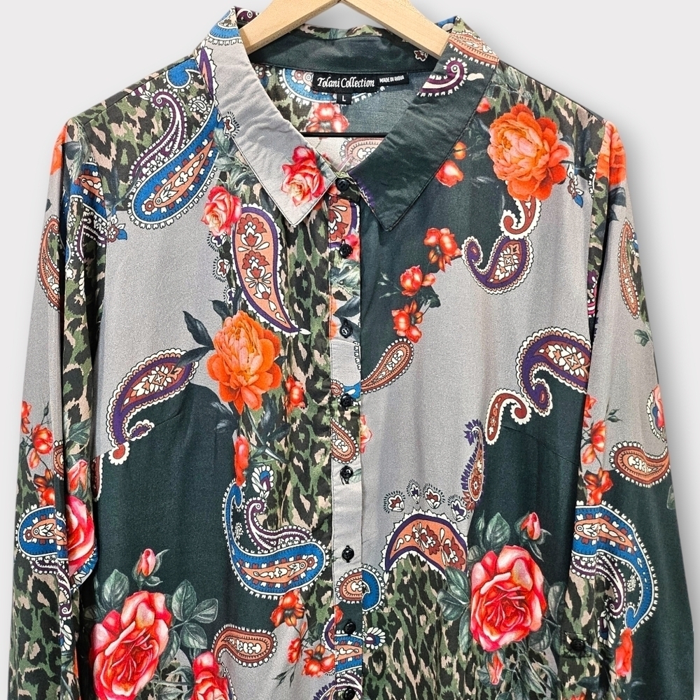 Tolani Collection Evonne Black Paisley Top - Picture 2 of 13